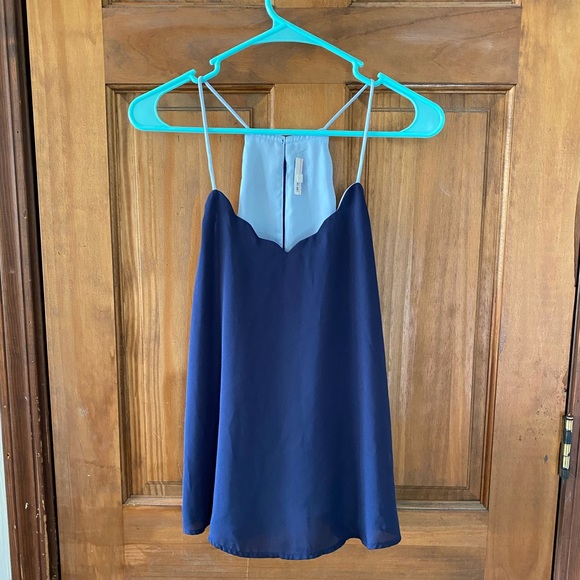Navy chiffon tank top - Picture 1 of 2